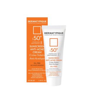 ضد آفتاب بی رنگ آنتی آکنه درماتیپیک مناسب پوست چرب و جوش دار SPF 50+ حجم 40 میلی لیتر