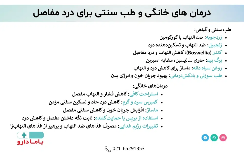درمان های خانگی و طب سنتی برای درد مفاصل