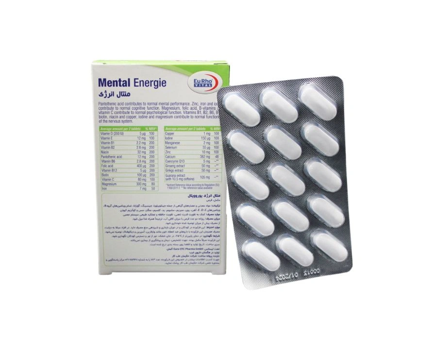 کپسول منتال انرژی یوروویتال بسته 60 عددی