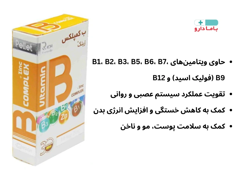 کپسول B کمپلکس زینک ریچ فرمولا بهستان بسته 30 عددی