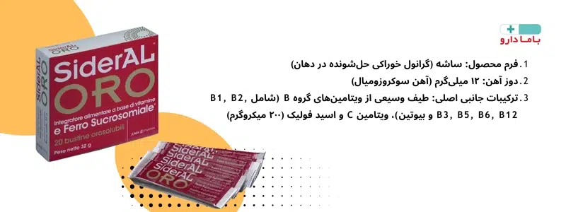خرید کپسول آهن Sideral ORO (سیدرال اورو)